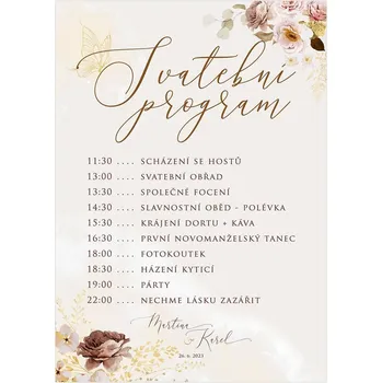 Svatební dekorace Svatební harmonogram 277