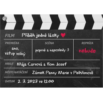 Svatební dekorace Svatební oznámení 188 – Filmová klapka