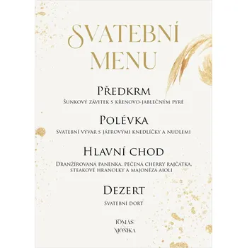 Svatební dekorace Svatební menu 332