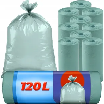 Pytle na odpadky PYTLE NA ODPADKY 120L 100 KUSŮ MODRÉ KLASICKÉ SILNÉ 10 ROLÍ