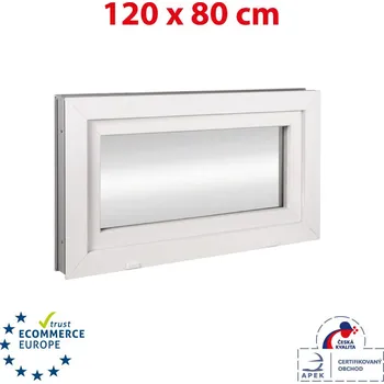 Okno Plastové okno 120x80 cm (1200x800mm) sklopné bílé Trocal
