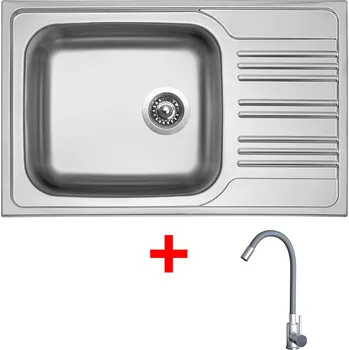 Nerezový dřez Sinks N121 Set SHORT 580 + ELASTA nerez/šedá Stav zboží: Nový produkt v externím skladu