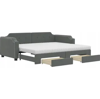 Pohovka Rozkládací pohovka s úložným prostorem, tmavě šedá, 223 x 110 x 66,5 cm