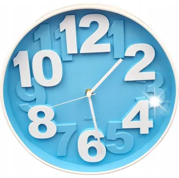 Hodiny MODERNÍ DESIGNOVÉ NÁSTĚNNÉ HODINY S VYPUKLÝMI ČÍSLICEMI VELKÉ 30 cm