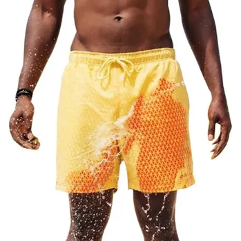 Pánské plavky Pánské plavky Plavky: Žlutá se vzorem - L