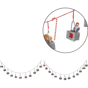 Vánoční dekorace Textilomanie BAGLANDER 5 m adventní kalendář šedý