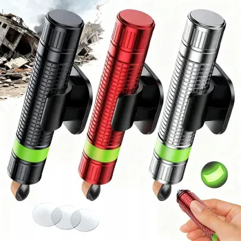 Kladivo NOUZOVÉ KLADIVO NA SKLO S ŘEZAČKOU PÁSŮ 2V1 KLADIVO DO AUTA