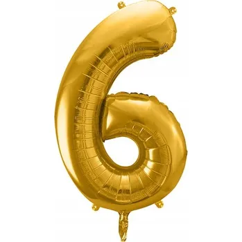 Balónek Fóliový balónek "Číslice 6 - Zlatý", Narozeniny, GOLD, Belbal, 34"