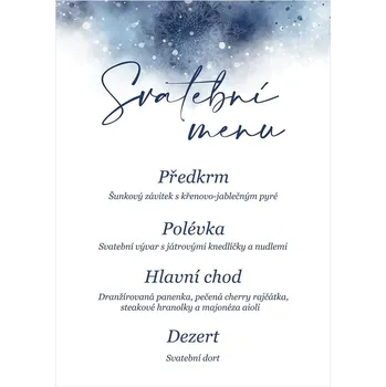 Svatební dekorace Svatební menu 292