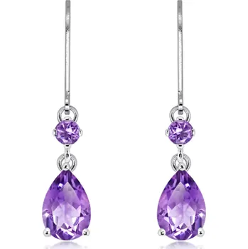 Náušnice Tarel S Amethyst - stříbrné náušnice s fialovým amethystem