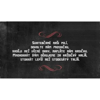 Svatební dekorace Žádost o dar 319