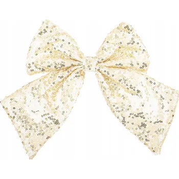 Vánoční dekorace Mašle se zlatými flitry, 21x27 cm