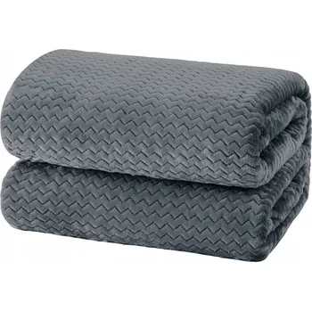 Prostěradlo Deka z Mikrovlákna Cik Cak Grafitová Měkká Teplá Moderní Design 200x220 cm