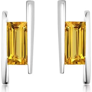 Náušnice Frost Golden Citrine - stříbrné náušnice se zlatým citrínem