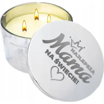 Svíčka VELKÁ VONNÁ SVÍČKA STŘÍBRNÁ PRAKTICKÝ DÁREK S GRAVÍROVÁNÍM | NEJLEPŠÍ MÁMA
