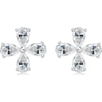 Náušnice Time White Topaz - stříbrné náušnice s bílým topazem