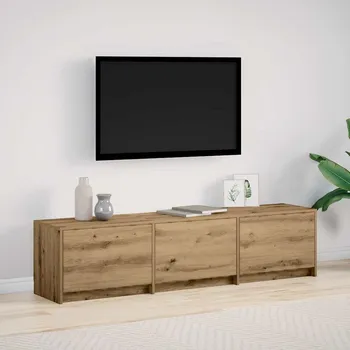 Televizní stolek TV skříň s LED Umělecký dub 162 x 34 x 40 cm kompozitní dřevo