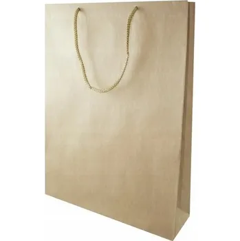 Papírová taška 30x10x40 cm HNĚDÁ PRESTIGE PREMIUM 5 ks