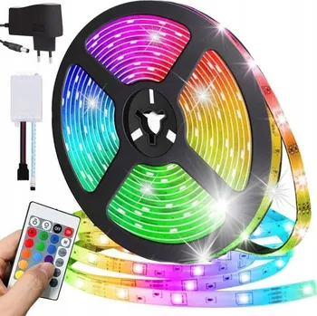LED páska EXTERNÍ RGB LED PÁSKA 230V K TELEVIZI 5M 3528 VÝKONNÁ DÁLKOVÝ OVLADAČ DO POKOJE