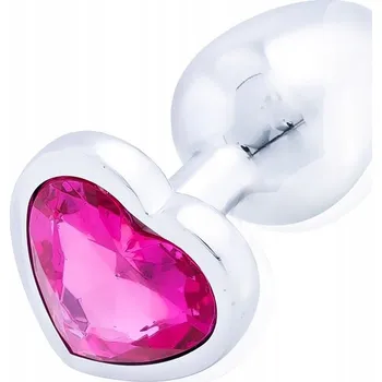 Anální kolík Sensual Anální kolík kovový s krystalem Love anal 7,2 cm