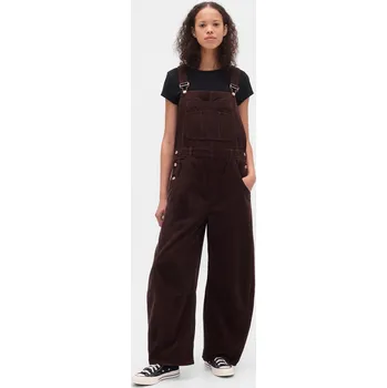 GAP dámské manšestrové kalhoty se šlemi GAP černá | hnědá 3482126