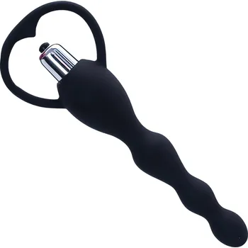 Anální kolík Sensual Anální kuličkový kolík vibrační 17 cm černá