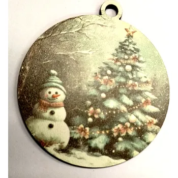 Vánoční dekorace Vánoční výřez baňka - vánoční obrázek - Sněhulák č.8