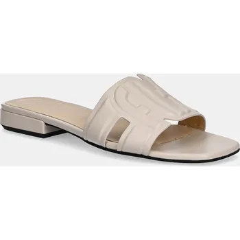 Dámské pantofle Kožené pantofle Furla Summer Mule dámské, béžová barva, YJ34SUM X30000 1704S YJ34SUM.X30000.1704S 01X, EUR 36