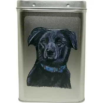 Dóza na potraviny Plechová dóza - černý psík (objem 1,5 l)