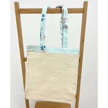 B.E.S. - Petrovice, s.r.o. Látková taška - 31x33cm - vzor Béžová se zeleným lemem