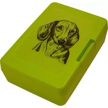 Dóza na potraviny Jezevčík hladkosrstý čb - plastový box (objem 0,9 l / 1,2 l)