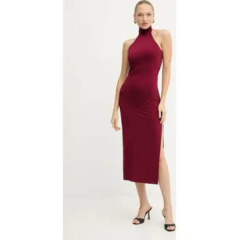Dámské šaty Šaty Silvian Heach TIKIM vínová barva, maxi, přiléhavé, GPA25358VE 93X, vel. 40