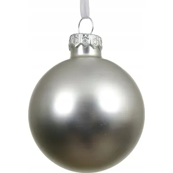 Vánoční dekorace Vánoční Koule na vánoční stromek skleněná, stříbrná, hladká, velká, 10 cm 1 Ks