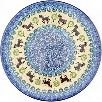 Talíř Jídelní talíř mělký Koně 25 cm dek. 2256 Keramika Bolesławiec