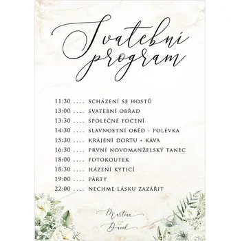 Svatební dekorace Svatební harmonogram 294