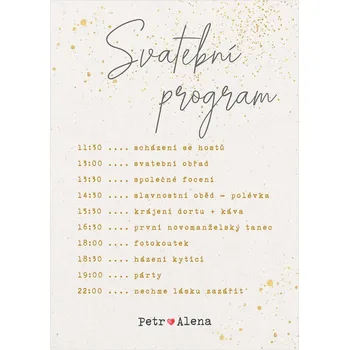 Svatební dekorace Svatební harmonogram 285