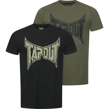 Oblečení a móda Tapout Men's t-shirt regular fit double pack Tapout černá | kaki 3442993