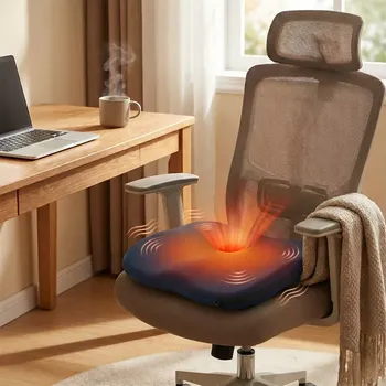 Masážní přístroj VERK Vyhřívaný masážní podsedák s vibracemi a ventilačním otvorem