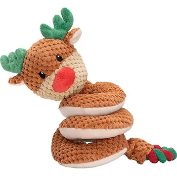 Hračka pro psa Uniqpets Pružný vánoční pískací sobík 36 cm