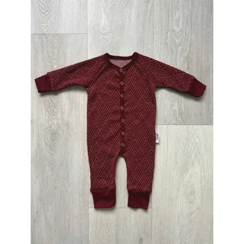 Kojenecký overall Rostoucí celoroční merino overal MoniLu - bordový Velikost Overalu: 74/80-86