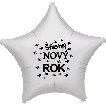 Balónek Balónek fóliový s potiskem Šťastný NOVÝ ROK stříbrná hvězda Balonky.cz b85401