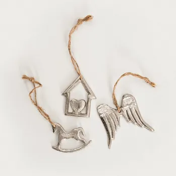 Vánoční dekorace Závěsná dekorace | MIABO | kov, stříbrná 5 cm | 3 ks | 751523 Cena za 3 kusy v balení