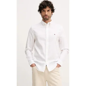 Pánské oblečení Bavlněná košile Tommy Hilfiger MW0MW41684 bílá 00X, vel. L