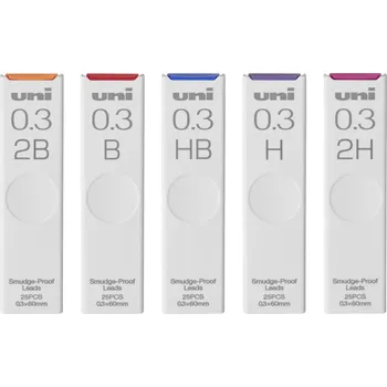 Náplň do psacích potřeb Mitsubishi Tuhy do mikrotužky Uni Smudge Proof 0.3 mm - výběr tvrdostí Tvrdost: 2H