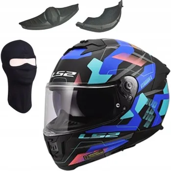 Helma na motorku MOTOCYKLOVÁ PŘILBA LS2 FF808 STREAM II sluneční clona MIKA černá modrá ECE 22.06