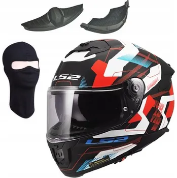 Helma na motorku MOTOCYKLOVÁ PŘILBA LS2 FF808 STREAM II sluneční clona MIKA bílá modrá červená ECE 22.06