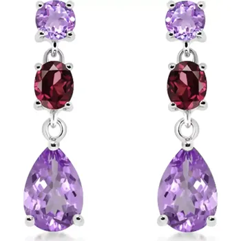 Náušnice Porta S Amethyst - stříbrné náušnice s fialovým amethystem