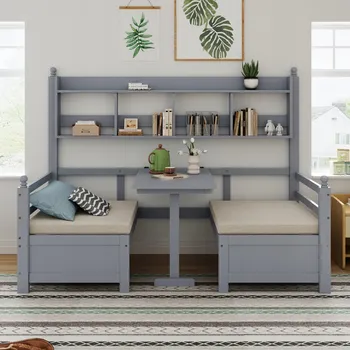 Postel Jednolůžková dřevěná postel Arhatreya 90x200 cm šedá