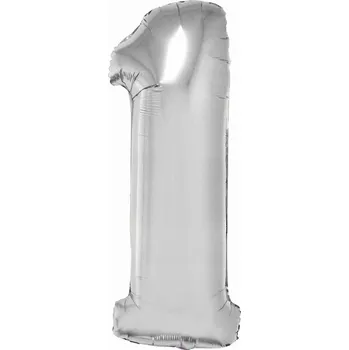 Balónek BALÓNKY Pro slavnostní příležitosti K Dekoraci ČÍSLICE 1 STŘÍBRNÁ Radost Pro Každého
