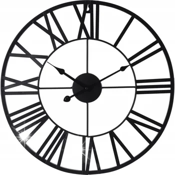 Hodiny VELKÉ NÁSTĚNNÉ HODINY RETRO LOFT KOVOVÉ ŘÍMSKÉ DO OBÝVÁKU KUCHYNĚ VINTAGE 47cm